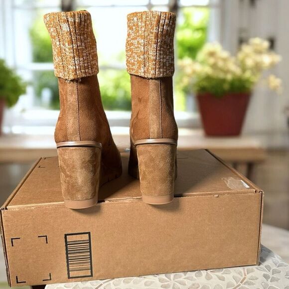 Donald Pliner $288 Sindie Suede Knit Cuff Wedge Boots Size 9 NEW - Picture 10 of 11